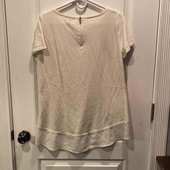 NY & Co white light sweater w/ bottom trim. Size L - Picture 2 of 2